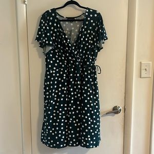 FORTUNE + IVY Roanne Faux Wrap Knit Dress